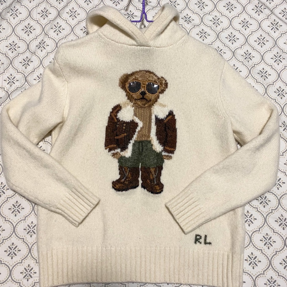 Polo Bear knit hoodie